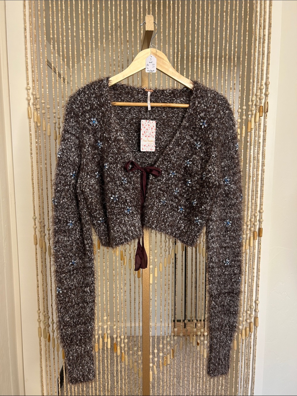 **NWT** Free People Twinkle Cardi Hot Fudge Combo Size S
